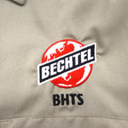 Dickies 半袖 ワークシャツ L ベージュ US企業 ワンポイント刺繍 ダブルポケット BHTS 1574KH 未使用品