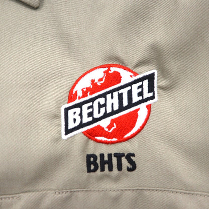 Dickies 半袖 ワークシャツ L ベージュ US企業 ワンポイント刺繍 ダブルポケット BHTS 1574KH 未使用品