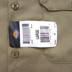 Dickies 半袖 ワークシャツ L ベージュ US企業 ワンポイント刺繍 ダブルポケット BHTS 1574KH 未使用品