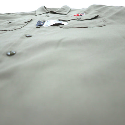 Dickies 半袖 ワークシャツ L ベージュ US企業 ワンポイント刺繍 ダブルポケット BHTS 1574KH 未使用品
