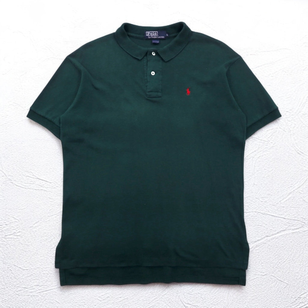 Polo by Ralph Lauren 90年代 USA製 ポロシャツ L グリーン コットン スモールポニー刺繍