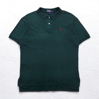 Polo by Ralph Lauren 90s USA made polo shirt L green cotton small pony embroidery