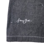Sean John 00's Full Zip Denim Jacket Gimmick Jacket XXXL Gray Cotton One Point Logo Embroidery Big Size