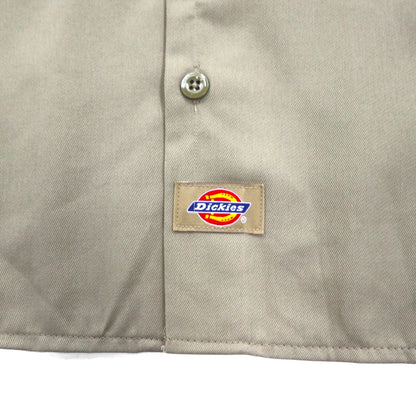 Dickies 半袖 ワークシャツ L ベージュ US企業 ワンポイント刺繍 ダブルポケット BHTS 1574KH 未使用品