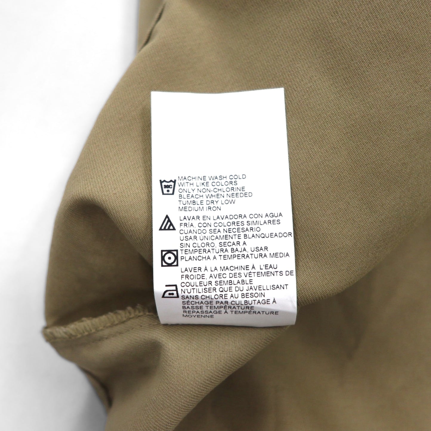 Dickies 半袖 ワークシャツ L ベージュ US企業 ワンポイント刺繍 ダブルポケット BHTS 1574KH 未使用品