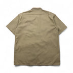 Dickies 半袖 ワークシャツ L ベージュ US企業 ワンポイント刺繍 ダブルポケット BHTS 1574KH 未使用品