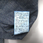HBNS Work Denim Shirt S Indigo Blue Logo Embroidery Chest Pocket Made in Japan