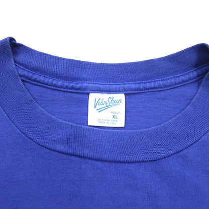 Velva Sheen 90年代 USA製 MICKEY ミッキーマウス 刺繍 Tシャツ XL ブルー Disney