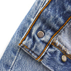 YARN x 90s Levi's 501 Crochet Star Denim Jeans, Size M, Indigo Blue, Handmade
