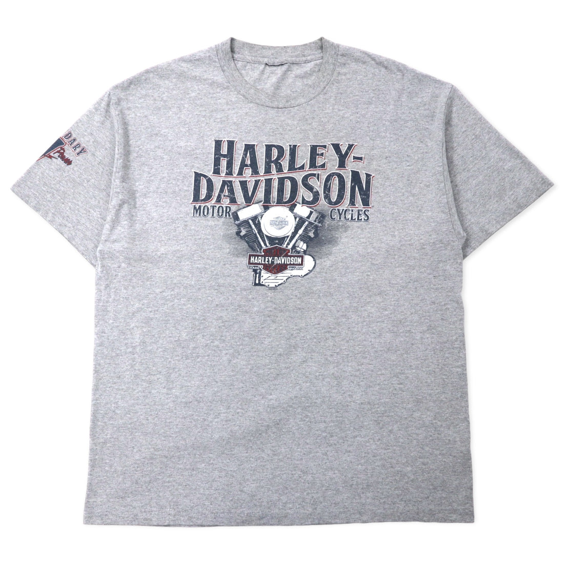 日本然リトテ-古着オンライン-HARLEY DAVIDSON ロゴプリント Tシャツ XL グレー コットン 両面プリント BEDFORD, TEXAS-HARLEY DAVIDSON Logo Print T-Shirt XL Gray Cotton Double Sided Print BEDFORD, TEXAS