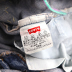 YARN x 90s Levi's 501 Crochet Star Denim Jeans, Size M, Indigo Blue, Handmade