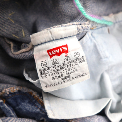 Y.A.R.N. × 90s Levi's 501 クロシェ スター デニムパンツ STAR DENIM ジーンズ M インディゴ ブルー ハンドメイド