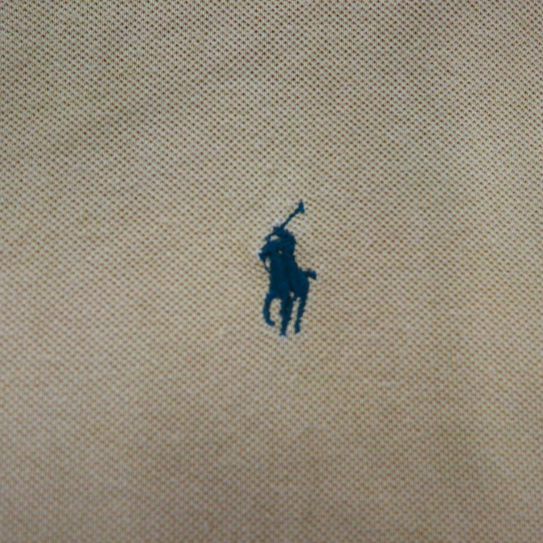 Polo by Ralph Lauren 90s Long Sleeve Polo Shirt L Beige Pique Small Pony Embroidery