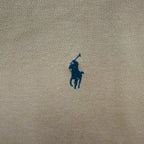 Polo by Ralph Lauren 90s Long Sleeve Polo Shirt L Beige Pique Small Pony Embroidery