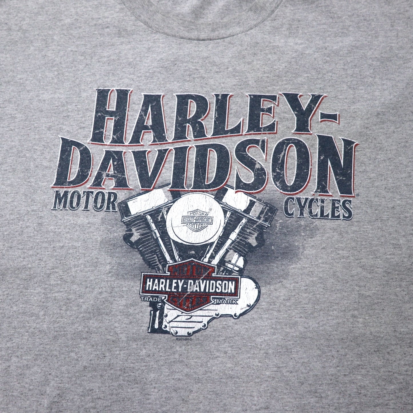 HARLEY DAVIDSON ロゴプリント Tシャツ XL グレー コットン 両面プリント BEDFORD, TEXAS