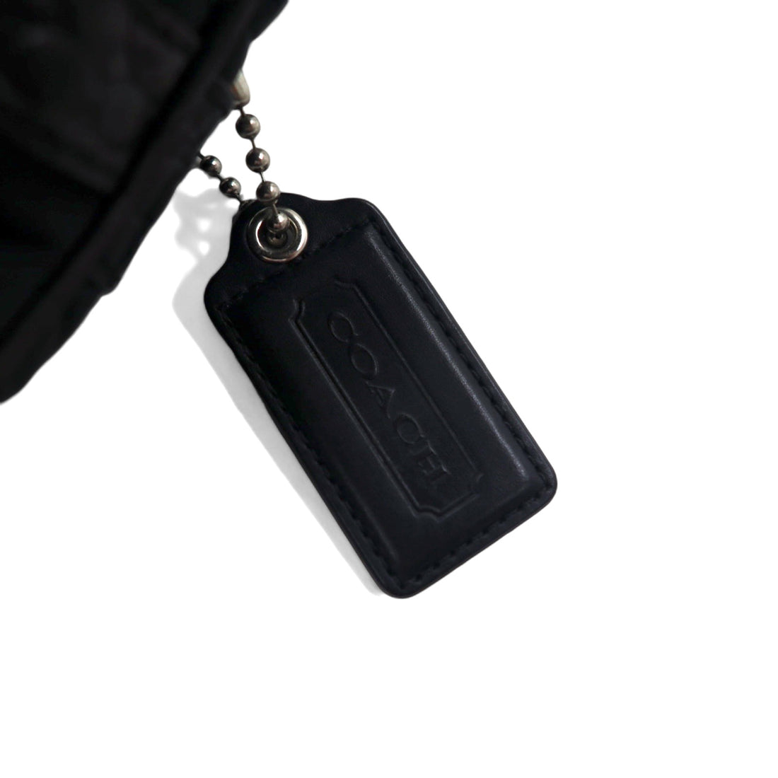 COACH Leather Shoulder Bag Mini Signature Black Nylon F70597
