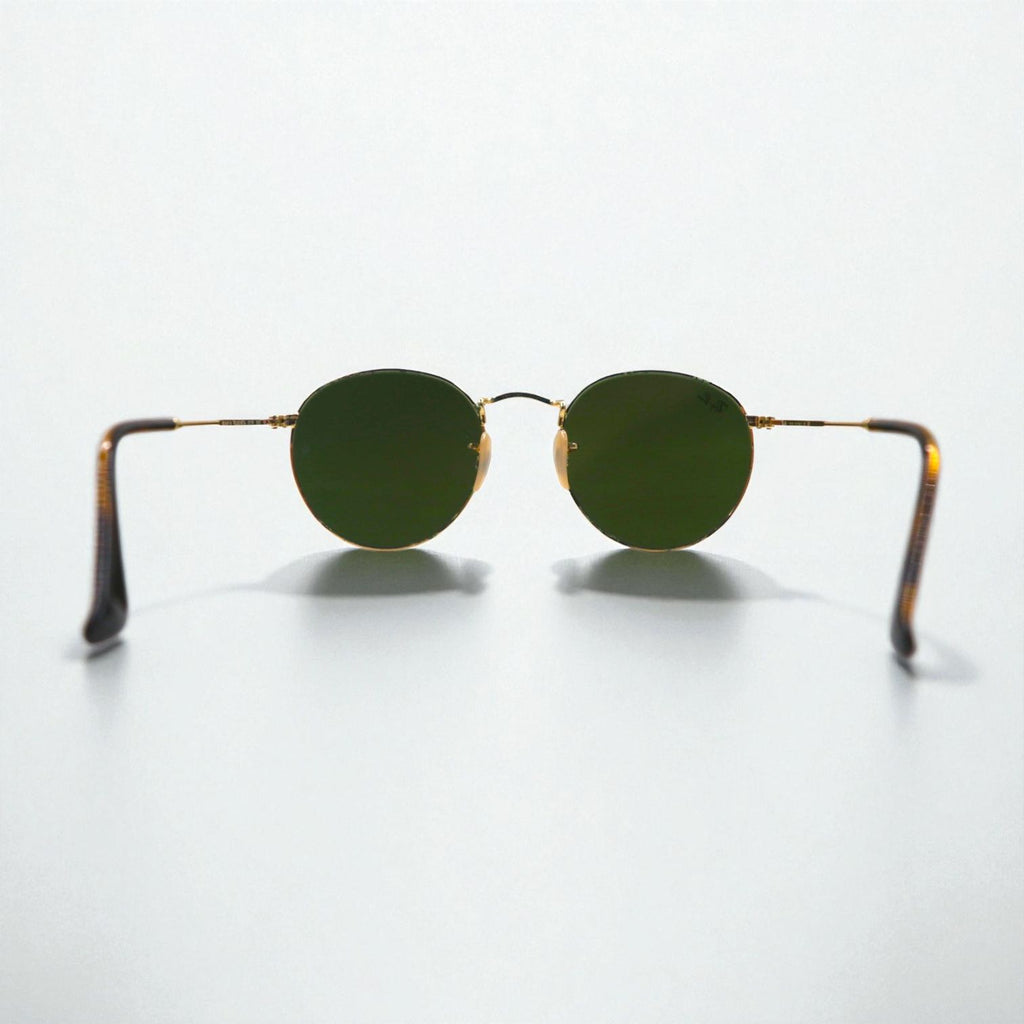 Ray-Ban Round Metal Sunglasses, Gold with Mirror Lenses, RB3447-N, 001/8O, 50-21, 145mm, 3N, Made in Italy