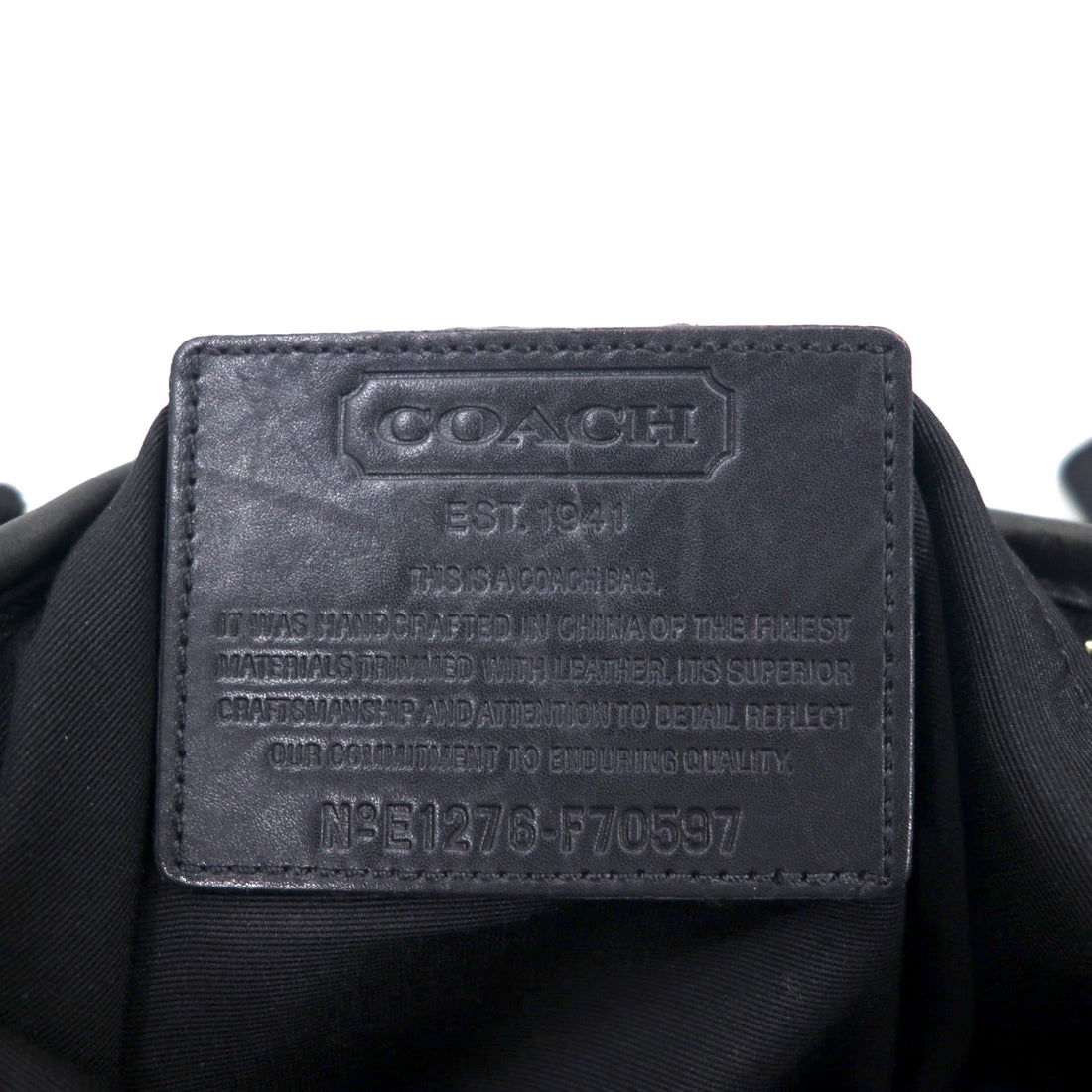 COACH Leather Shoulder Bag Mini Signature Black Nylon F70597