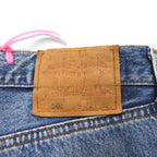 YARN x 90s Levi's 501 Crochet Star Denim Jeans, Size M, Indigo Blue, Handmade