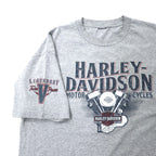 HARLEY DAVIDSON ロゴプリント Tシャツ XL グレー コットン 両面プリント BEDFORD, TEXAS