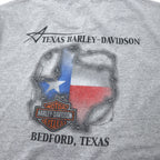 HARLEY DAVIDSON ロゴプリント Tシャツ XL グレー コットン 両面プリント BEDFORD, TEXAS