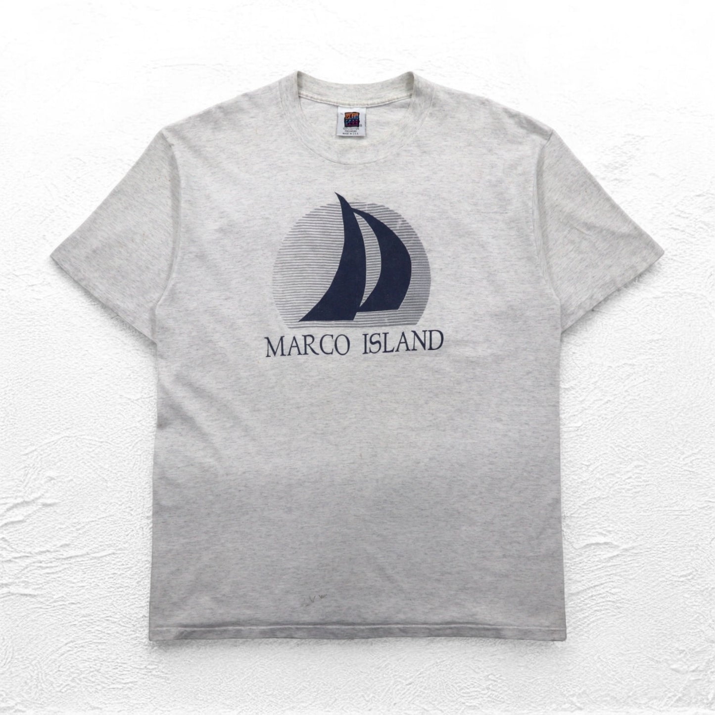 ISLAND GEAR 90年代 USA製 シングルステッチ プリント Tシャツ XL グレー コットン MARCO ISLAND