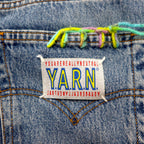 YARN x 90s Levi's 501 Crochet Star Denim Jeans, Size M, Indigo Blue, Handmade