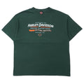 日本然リトテ-古着オンライン-HARLEY DAVIDSON ロゴプリント Tシャツ XL グリーン コットン ナンバーワン 両面プリント DENTON COUNTY TX-HARLEY DAVIDSON Logo Print T-Shirt XL Green Cotton Number One Double Sided Print DENTON COUNTY TX