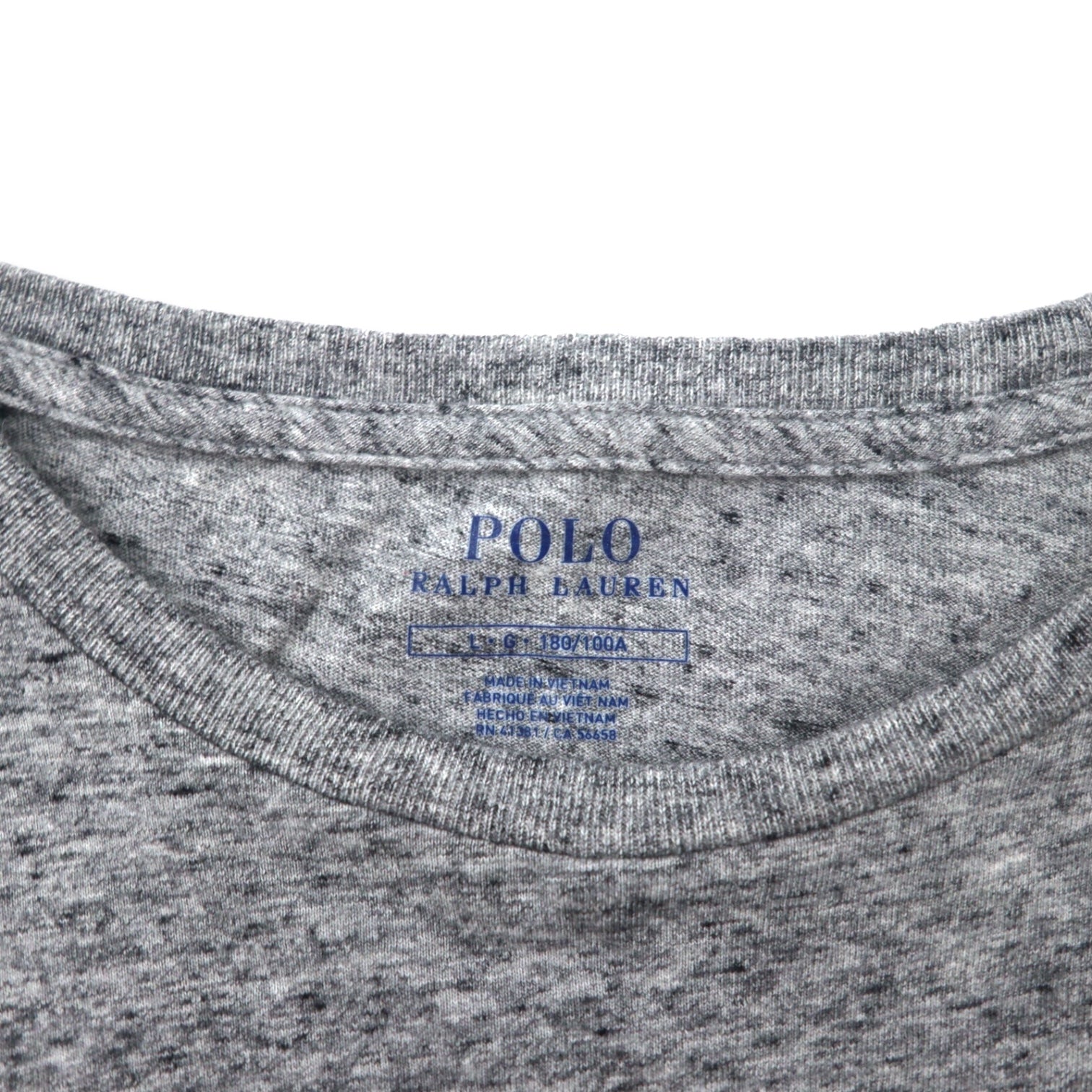 POLO RALPH LAUREN クルーネック Tシャツ L グレー コットン スモールポニー刺繍