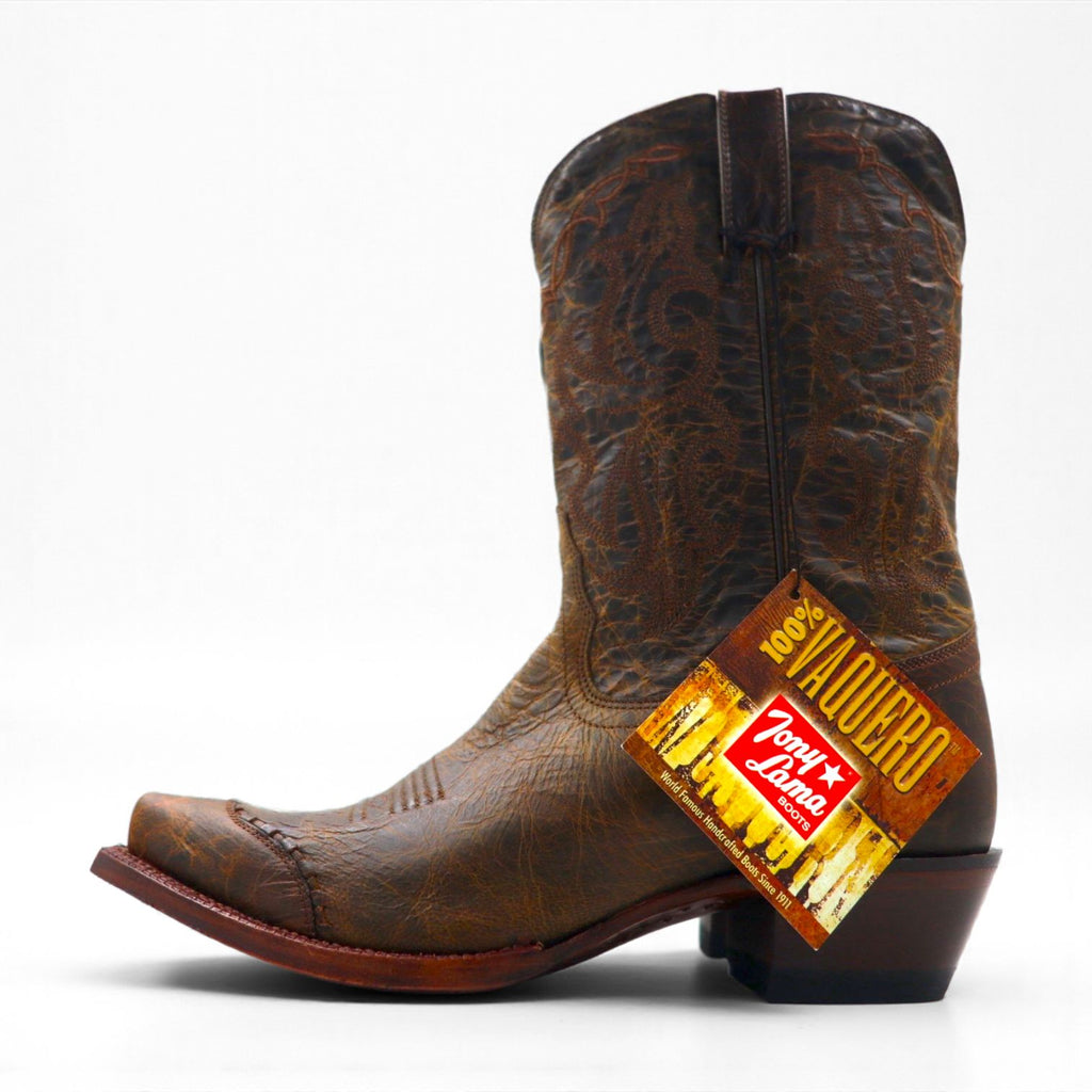 Tony Lama Women's Western Sierra Goldrush Embroidered Western Boots, Size 25cm, Narrow Square Toe, Deadstock, Unused, VF6009, Vaquero, Made in Mexico