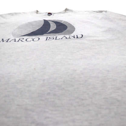 ISLAND GEAR 90年代 USA製 シングルステッチ プリント Tシャツ XL グレー コットン MARCO ISLAND