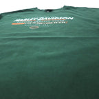 HARLEY DAVIDSON ロゴプリント Tシャツ XL グリーン コットン ナンバーワン 両面プリント DENTON COUNTY TX