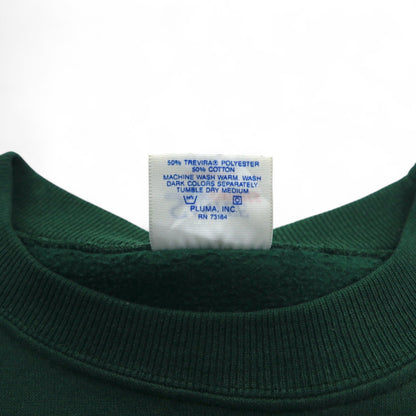 SANTEE by PLUMA USA made 90s NCAA college print sweatshirt L green fleece Miami Hurricanes