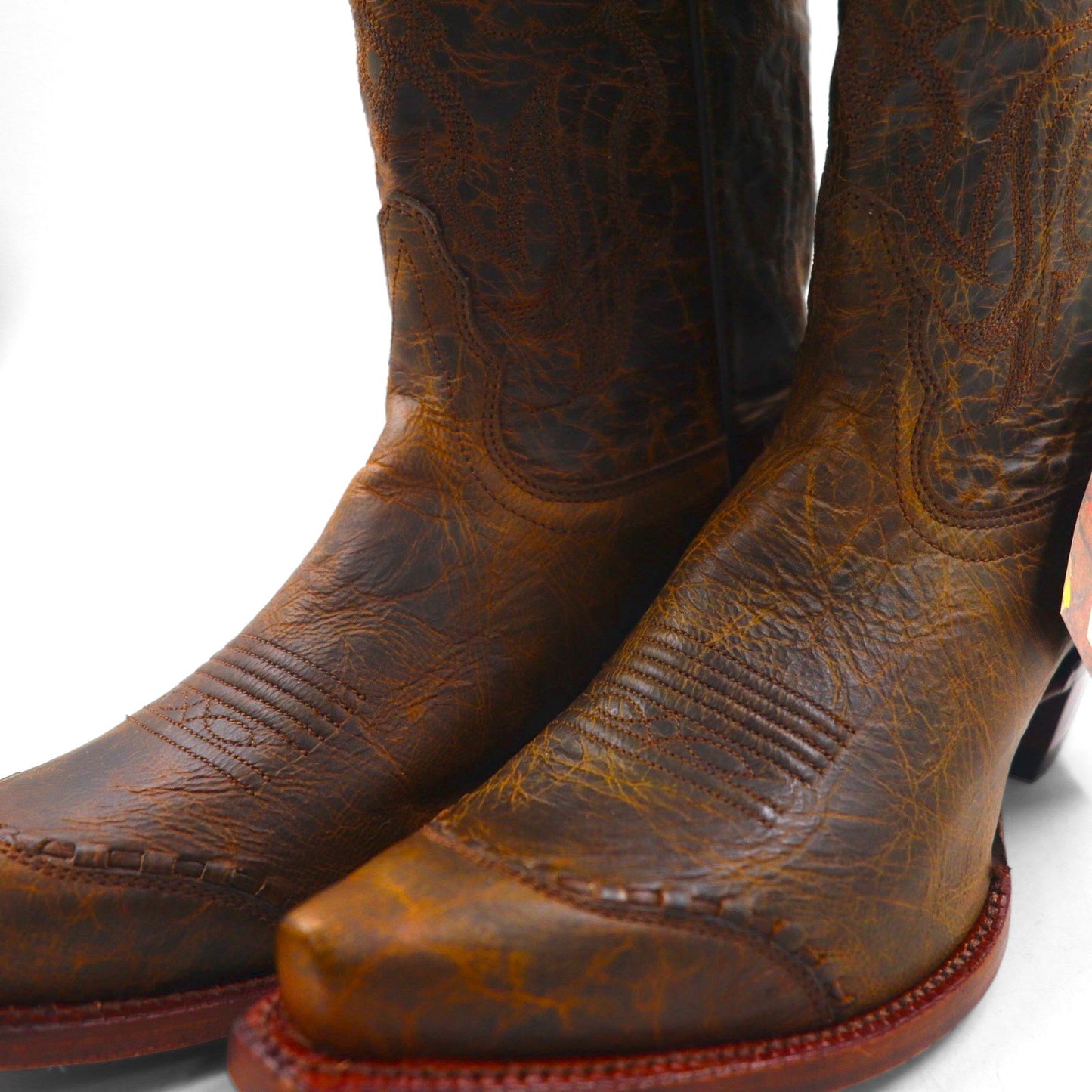 Tony Lama Women's Western Sierra Goldrush Embroidered Western Boots, Size 25cm, Narrow Square Toe, Deadstock, Unused, VF6009, Vaquero, Made in Mexico