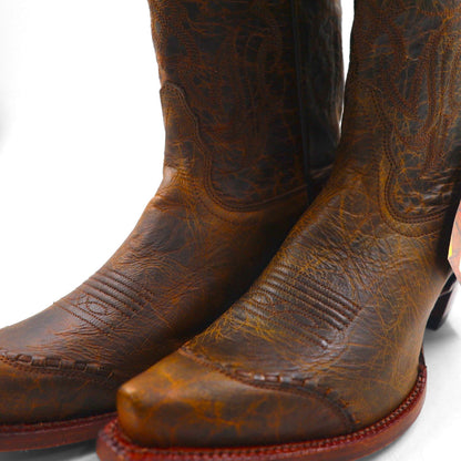 Tony Lama Women's Western Sierra Goldrush Embroidered Western Boots, Size 25cm, Narrow Square Toe, Deadstock, Unused, VF6009, Vaquero, Made in Mexico