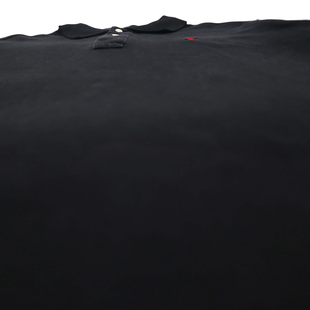 Polo by Ralph Lauren 90s Polo Shirt, XL, Black Cotton, Pique, Small Pony Embroidery
