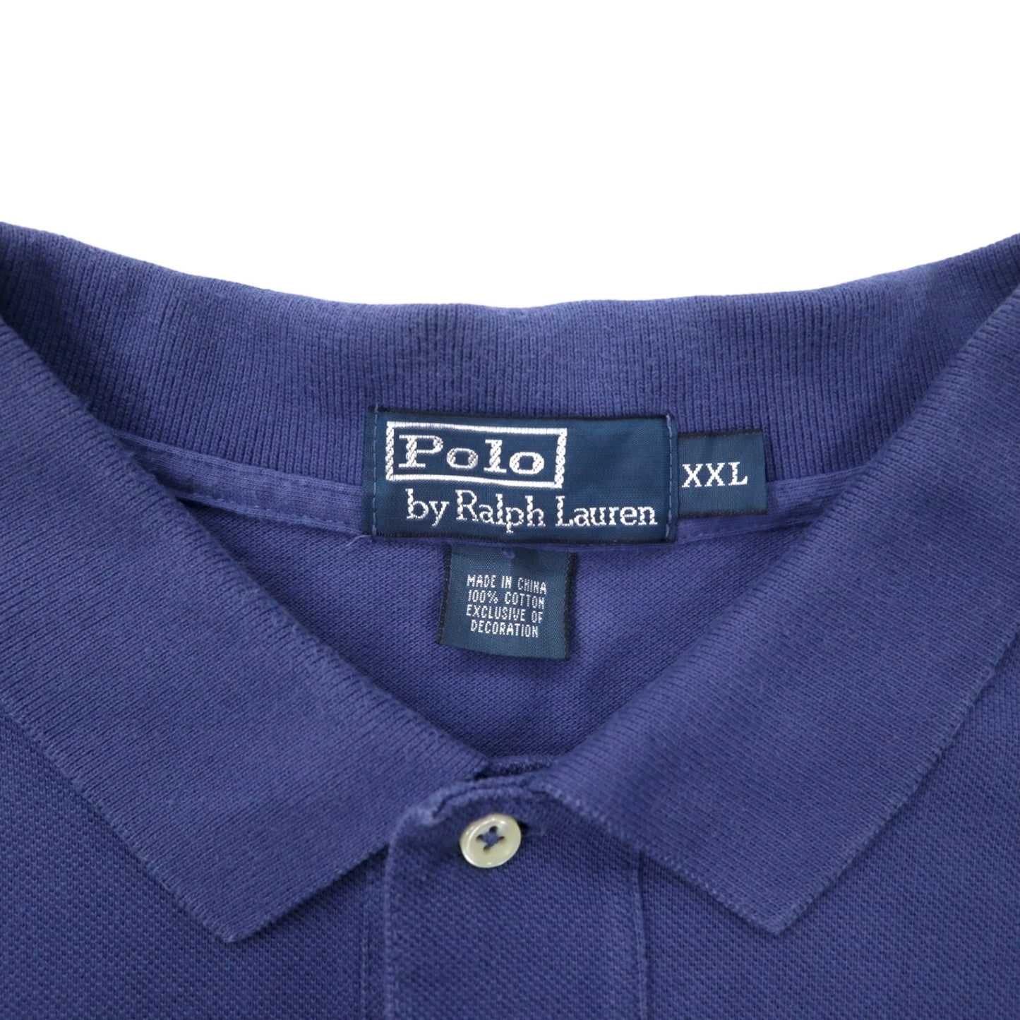 Polo by Ralph Lauren ポロシャツ XXL ネイビー コットン 鹿の子 スモールポニー刺繍 ビッグサイズ