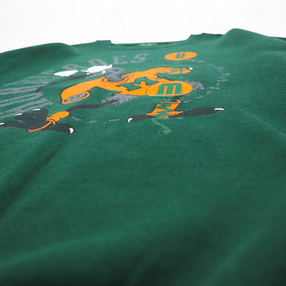 SANTEE by PLUMA USA made 90s NCAA college print sweatshirt L green fleece Miami Hurricanes
