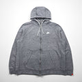 NIKE Legacy Hooded Sweatshirt, XL, Gray, with Embroidered Logo, 805057-092