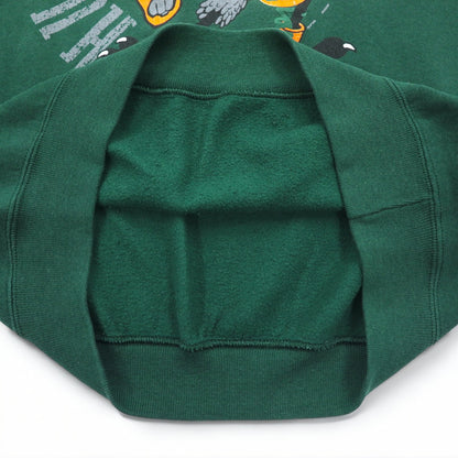 SANTEE by PLUMA USA made 90s NCAA college print sweatshirt L green fleece Miami Hurricanes