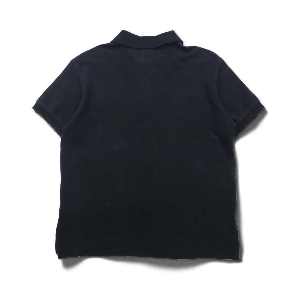 Polo by Ralph Lauren 90s Polo Shirt, XL, Black Cotton, Pique, Small Pony Embroidery