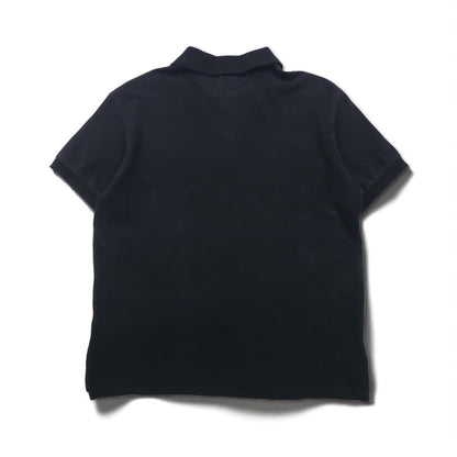 Polo by Ralph Lauren 90s Polo Shirt, XL, Black Cotton, Pique, Small Pony Embroidery