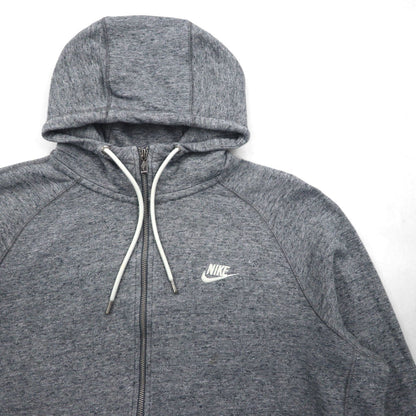 NIKE ジップパーカー XL グレー Legacy Hooded Sweatshirt ワンポイントロゴ 刺繍 805057-092