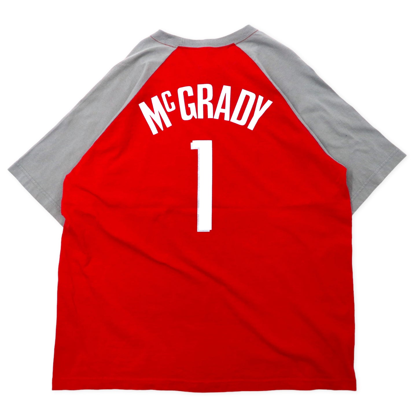 majestic NBA ラグランTシャツ 2X レッド コットン ROCKETS ナンバリング McGRADY ビッグサイズ