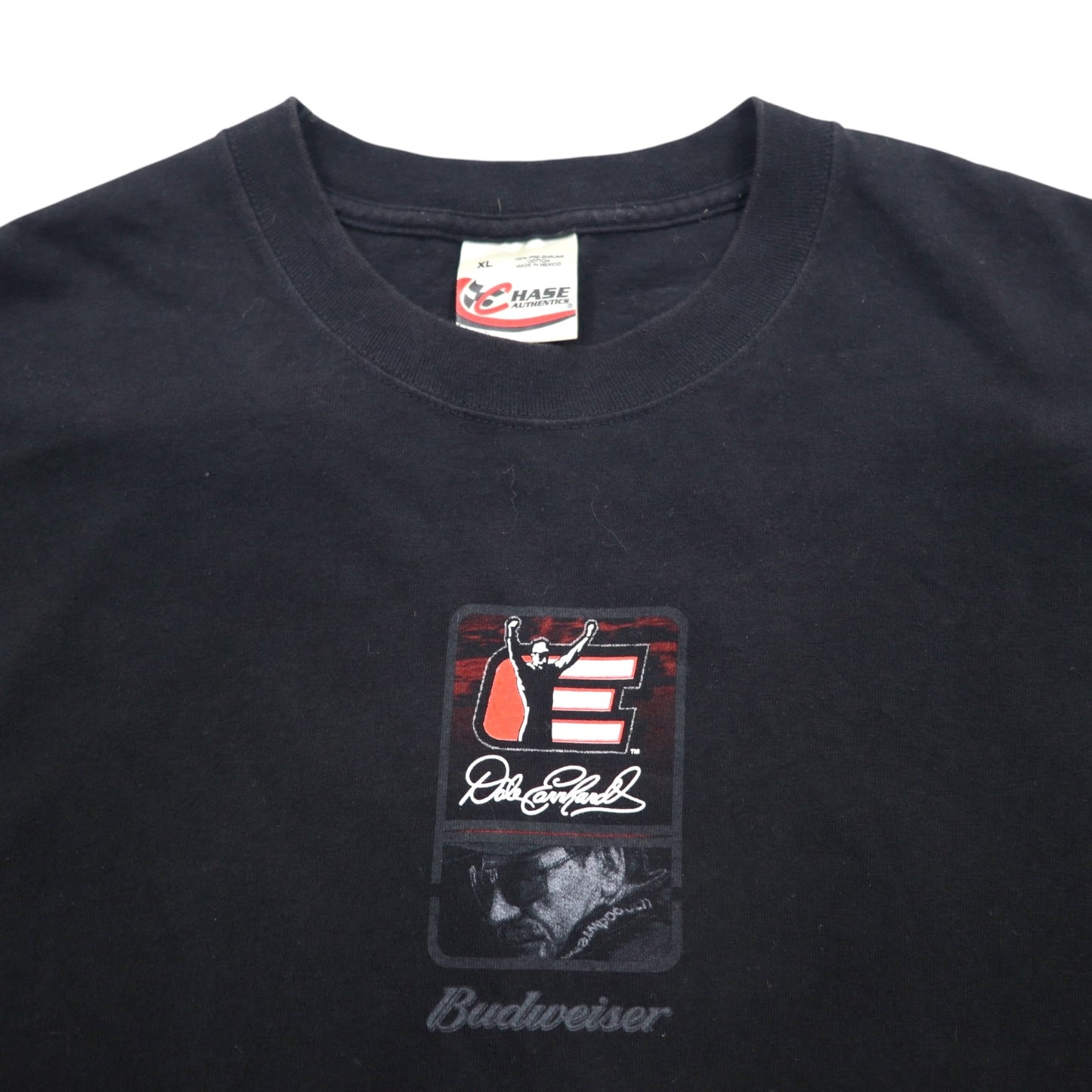 CHASE AUTHENTIC レーシングカー Tシャツ XL ブラック Budweiser バドワイザー Hanes BEEFY-T メキシコ製
