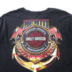 HARLEY DAVIDSON ロゴプリント Tシャツ XL ブラック コットン 両面プリント