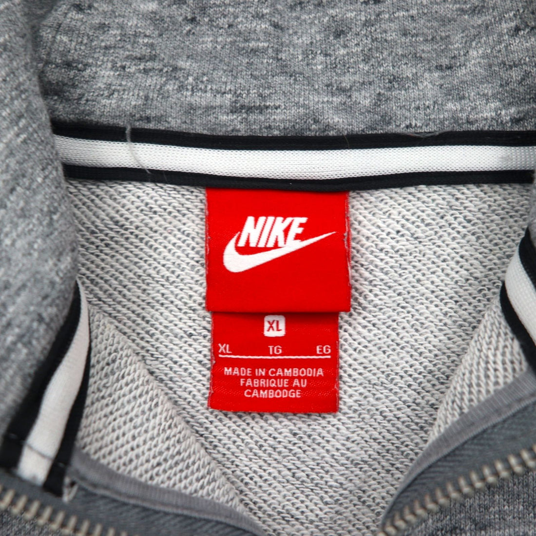 NIKE Legacy Hooded Sweatshirt, XL, Gray, with Embroidered Logo, 805057-092