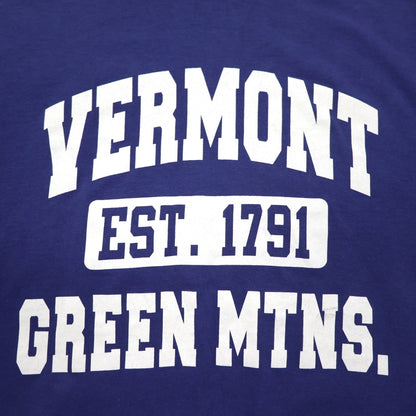 GILDAN カレッジプリント ULTRA COTTON 3段プリント Tシャツ XL ブルー アーチロゴ VERMONT GREEN MTNS
