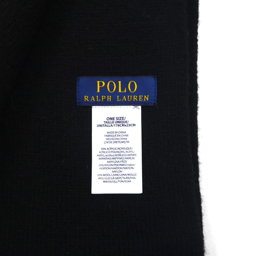 Polo Ralph Lauren Polo Bear Embroidered Scarf Neck Warmer Black Acrylic