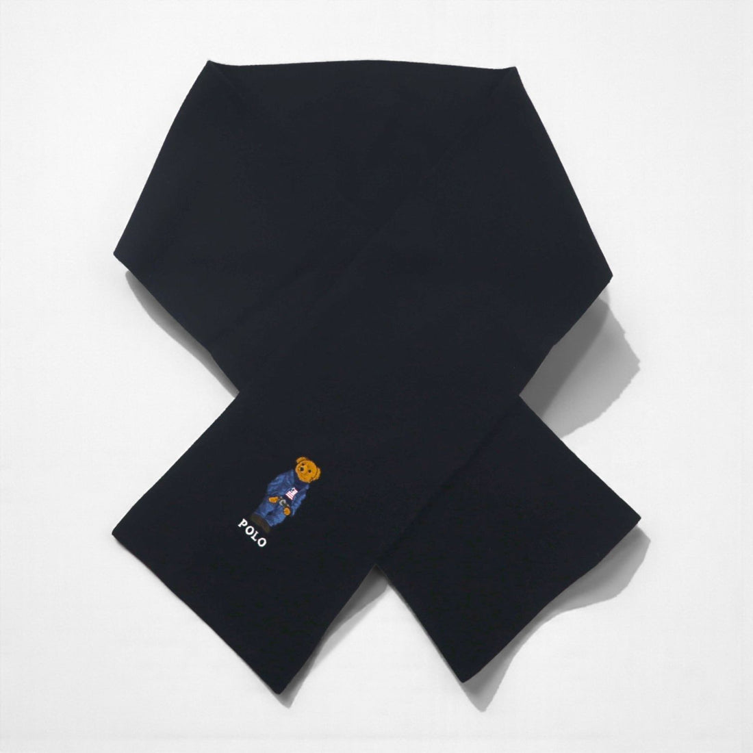 Polo Ralph Lauren Polo Bear Embroidered Scarf Neck Warmer Black Acrylic